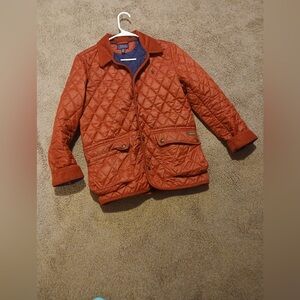 Quilted Kids Jacket in Rust red polo